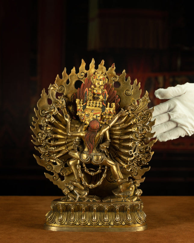 Wrathful Embrace of Enlightenment: 34-Armed Yamantaka Vajra Statue