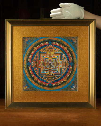 Contemporary Sacred Mandala – Hand-Painted Thangka by Master Renqing Cairang