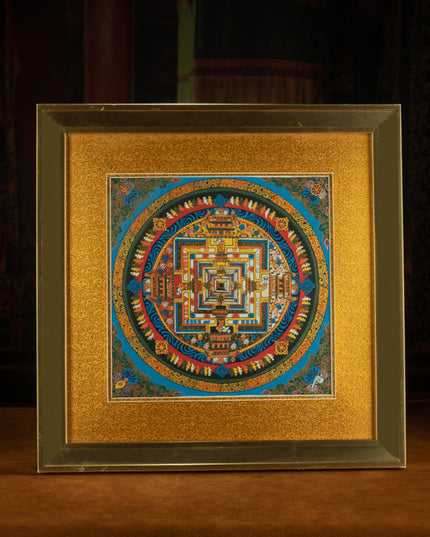 Contemporary Sacred Mandala – Hand-Painted Thangka by Master Renqing Cairang