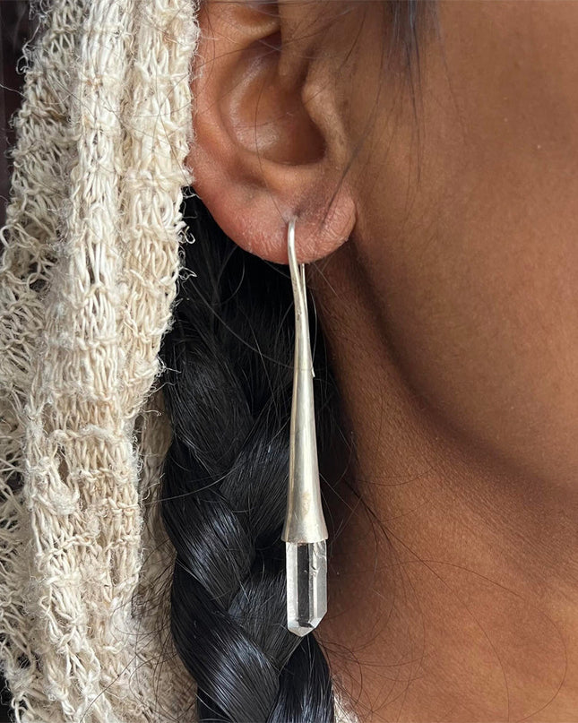 Kailash Energy Aura of Serenity Clear Quartz Earrings