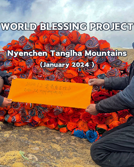 Holy Land of Tibet Hangs Prayer Flags For Energy Blessing