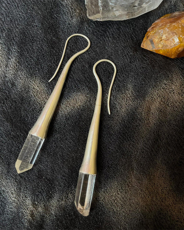Kailash Energy Aura of Serenity Clear Quartz Earrings