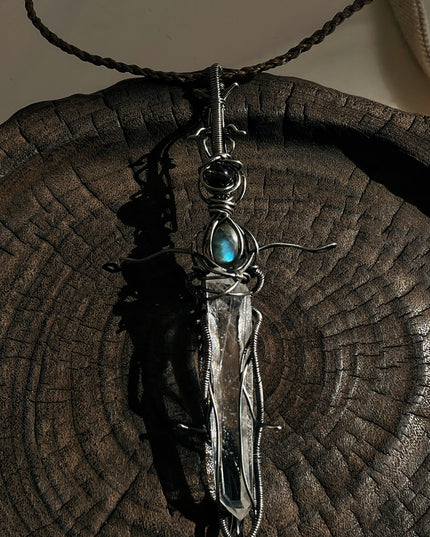 Guardian Blade of Light Clear Quartz Pendant