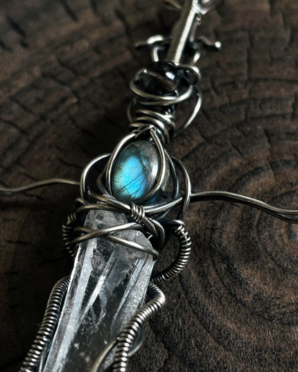 Guardian Blade of Light Clear Quartz Pendant