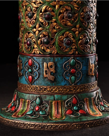 Auspicious Eight Treasures Incense Burner Bronze Inlaid with Precious Stones