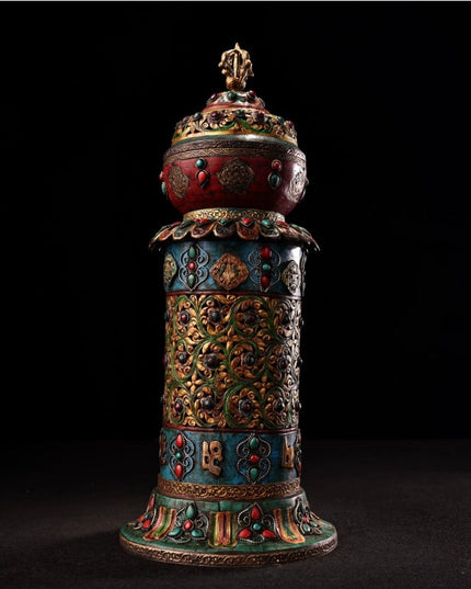 Auspicious Eight Treasures Incense Burner Bronze Inlaid with Precious Stones