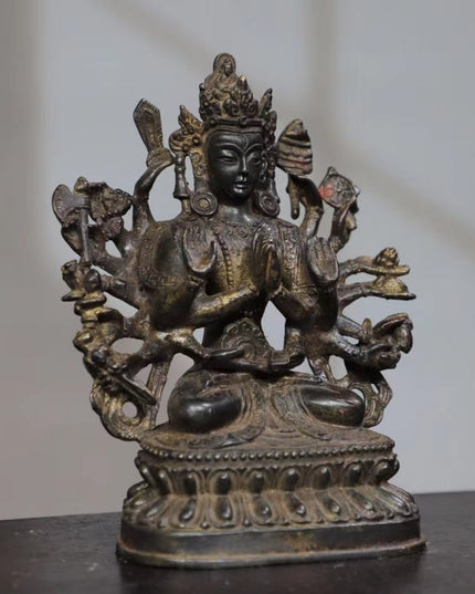 Avalokiteśvara WISDOM Tibetan Bronze Statue for Eliminating Difficulty