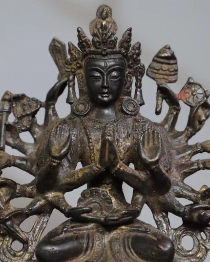 Avalokiteśvara WISDOM Tibetan Bronze Statue for Eliminating Difficulty