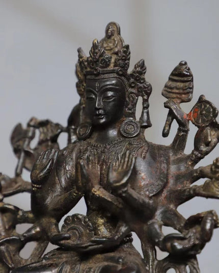 Avalokiteśvara WISDOM Tibetan Bronze Statue for Eliminating Difficulty