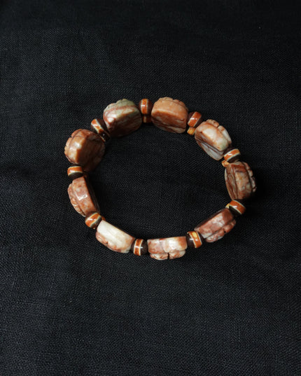 【Unique Item】 God of Wealth Mantra Dragon Pattern Sharira Beads Dzi Bead Bracelet