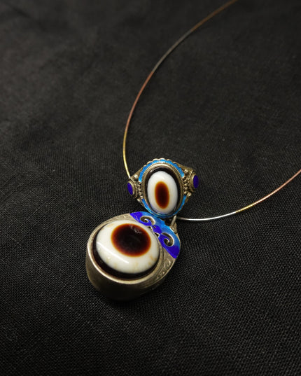 【Unique Item】  Sacred Eye Sterling Silver Cloisonné Pendant