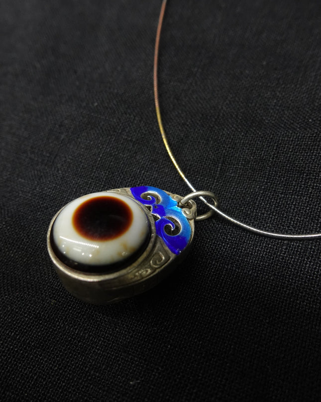【Unique Item】  Sacred Eye Sterling Silver Cloisonné Pendant