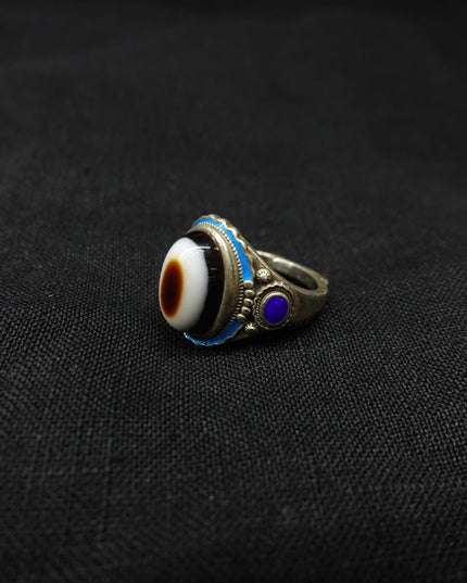 【Unique Item】 Sacred Eye Sterling Silver Cloisonné Ring