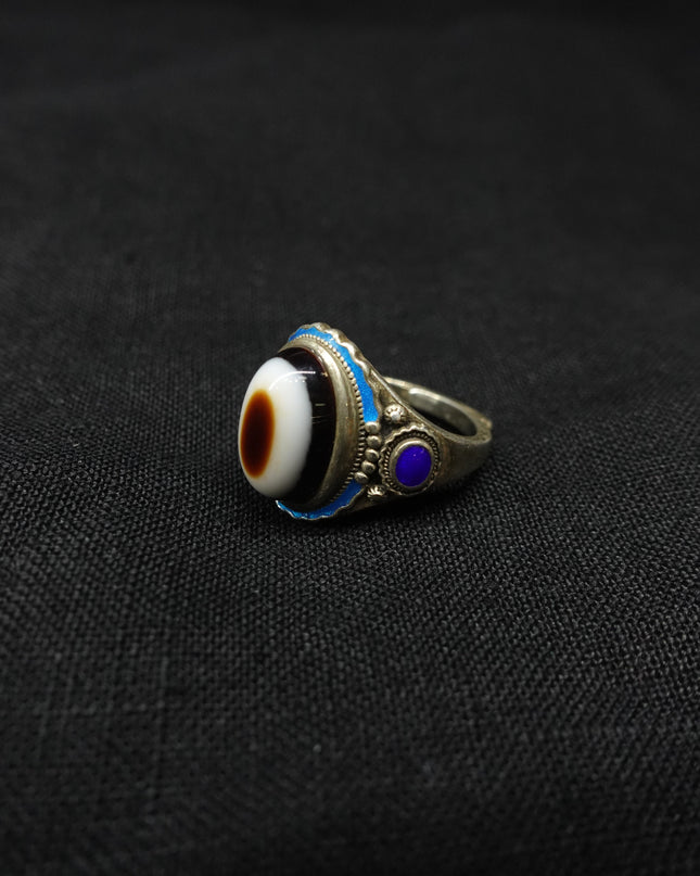 【Unique Item】 Sacred Eye Sterling Silver Cloisonné Ring
