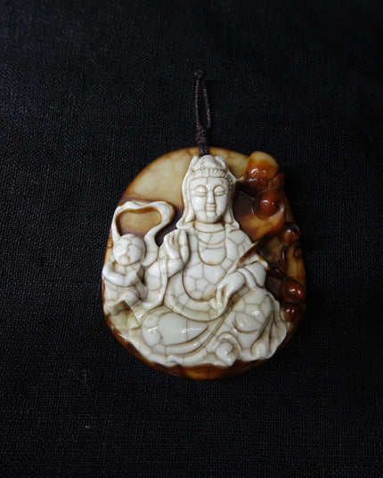 【Unique Item】 Goddess of Mercy Amulet, Buddha Amulet, Treasure Vase Heavenly Bead Pendant