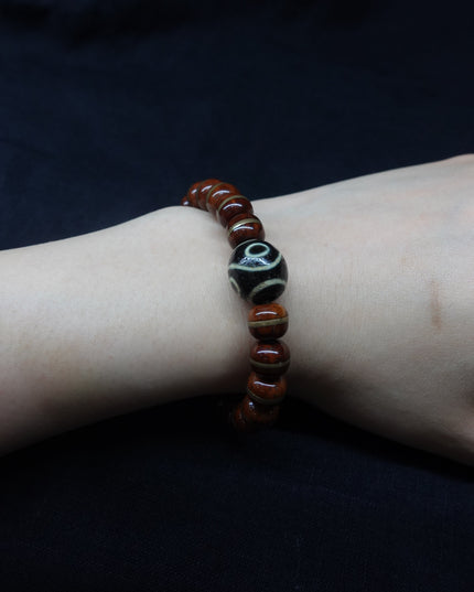 【Unique Item】 Golden Rat Agate Dzi bead Bracelet
