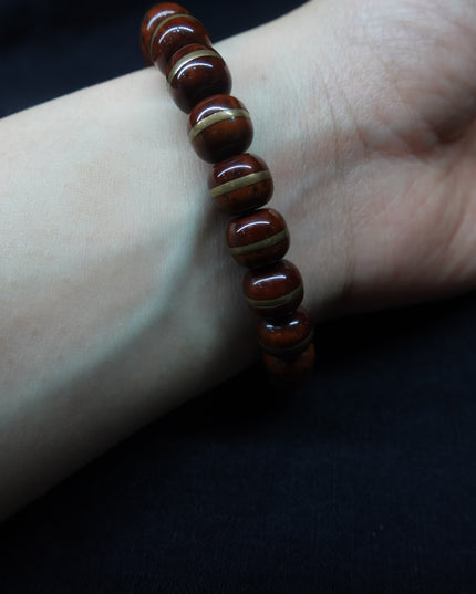 【Unique Item】 Golden Rat Agate Dzi bead Bracelet