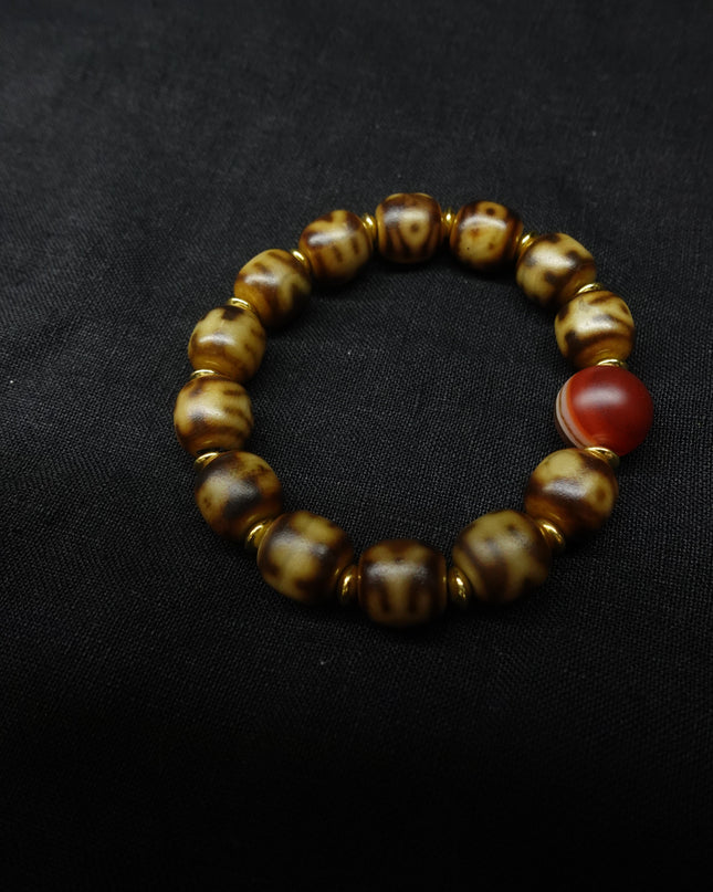 【Unique Item】 Precious Person Dzi bead Evil Eye Protection Pure Natural Tianyan Bracelet