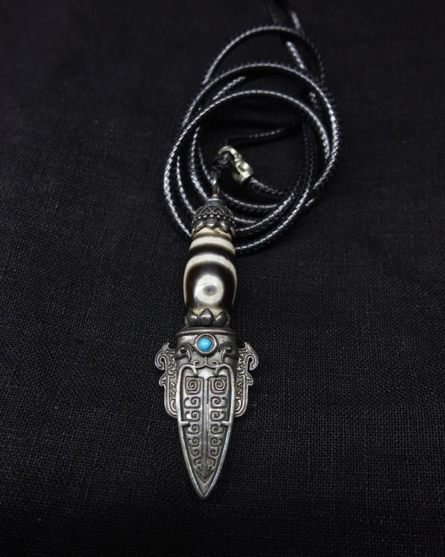 【Unique Item】 Two-eyed Dzi vajra necklace
