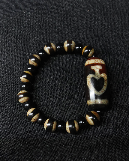 【Unique Item】Large Plate Bottle-shaped Dzi Bead Bracelet