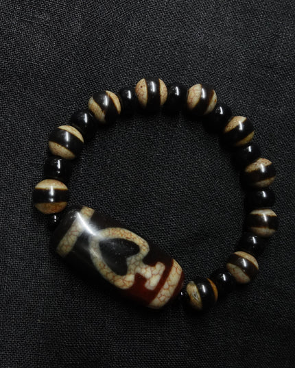 【Unique Item】Large Plate Bottle-shaped Dzi Bead Bracelet