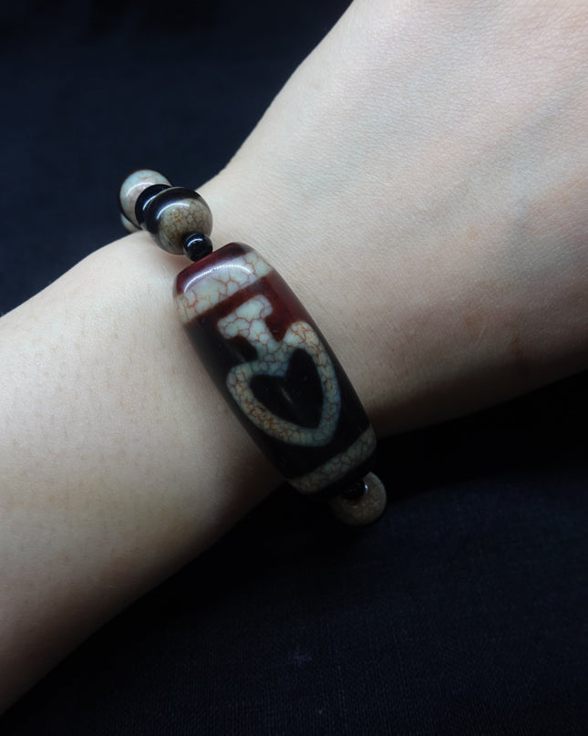 【Unique Item】Large Plate Bottle-shaped Dzi Bead Bracelet