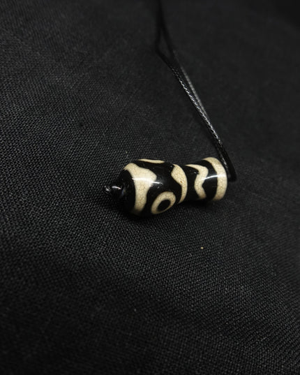 【Unique Item】Water Wave Tiger Tooth Pattern Dzi bead Combined Treasure Bottle Pendant for healthy and wealthy