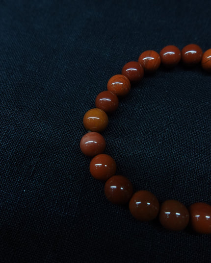 【Unique Item】South Red Agate Wide Dzi Bead Bracelet