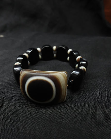 【Unique Item】 Blessing Natural Dzi bead bracelet