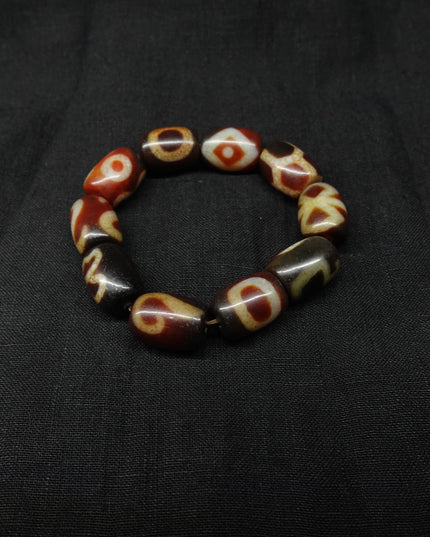 【Unique Item】 Large Dzi bead Multi-Totem Bracelet for Wealth and Blessing