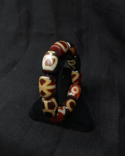 【Unique Item】 Large Dzi bead Multi-Totem Bracelet for Wealth and Blessing