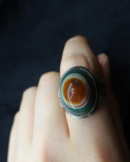 【Unique Item】  Sacred Eye Dzi bead ring