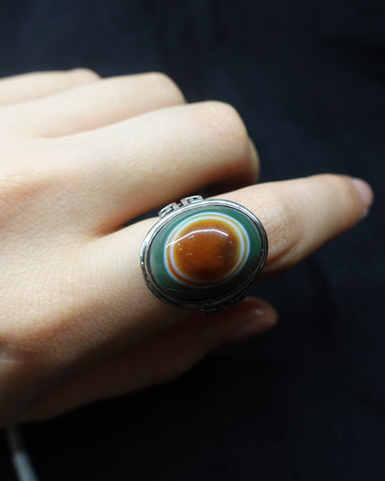 【Unique Item】  Sacred Eye Dzi bead ring