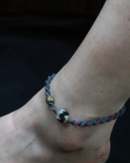 【Unique Item】"Fortune Powerhouse" Tiger Tooth Dzi Anklet