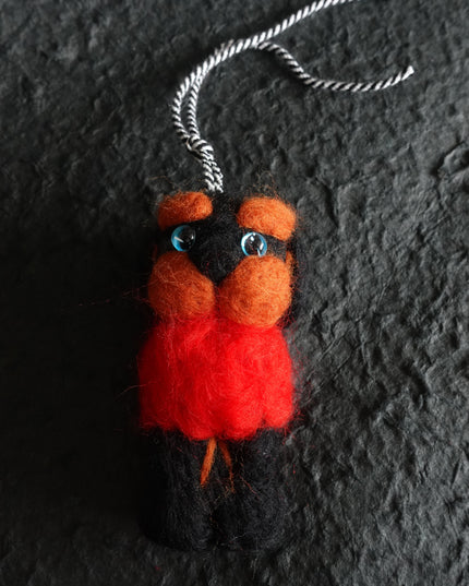 Tibetan Mastiff wool felt bag pendant