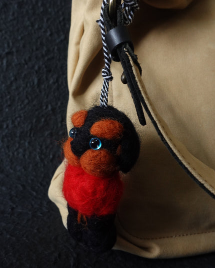 Tibetan Mastiff wool felt bag pendant