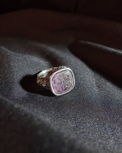 Sterling Silver & Amethyst Wealth Goddess Zakirum Ring