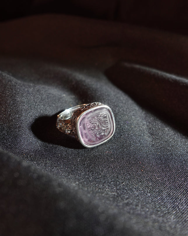 Sterling Silver & Amethyst Wealth Goddess Zakirum Ring