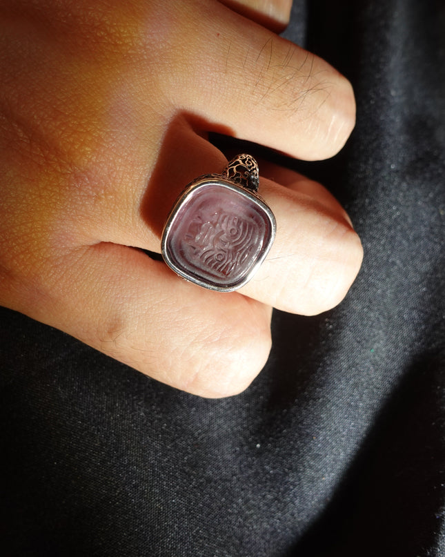 Sterling Silver & Amethyst Wealth Goddess Zakirum Ring