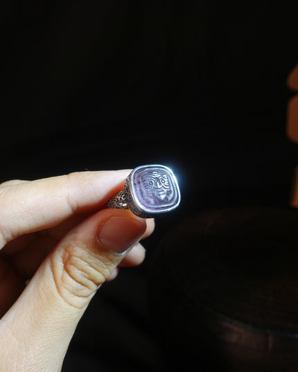 Sterling Silver & Amethyst Wealth Goddess Zakirum Ring