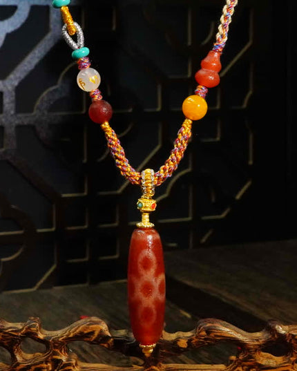 Spiritual Energy Five Eyes Dzi Beads Necklace