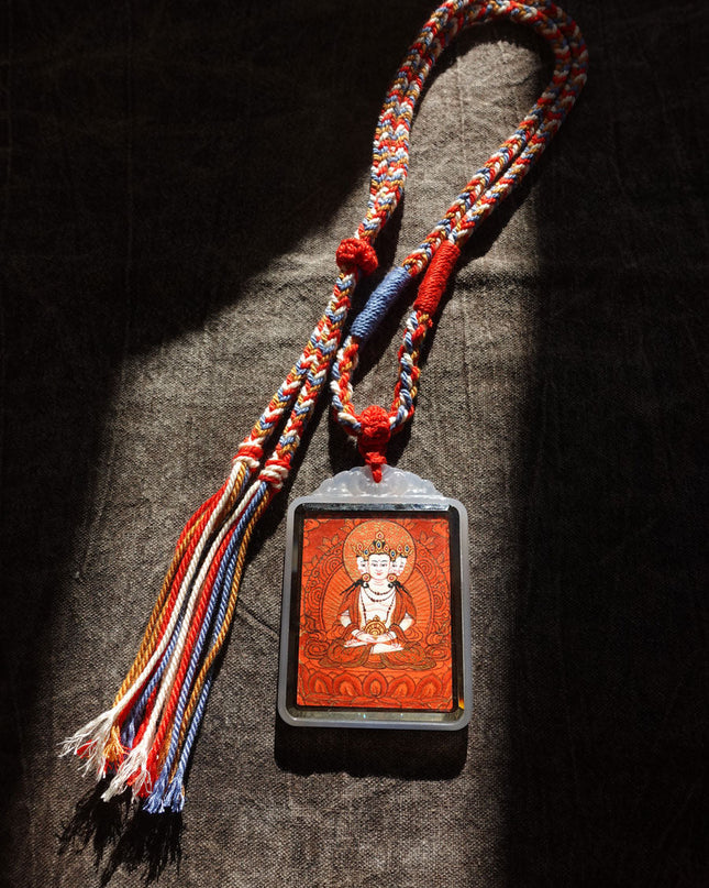 Vairocana Agate Pendant | Tibetan Buddhist Amulet