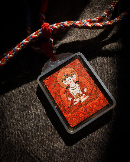 Vairocana Agate Pendant | Tibetan Buddhist Amulet