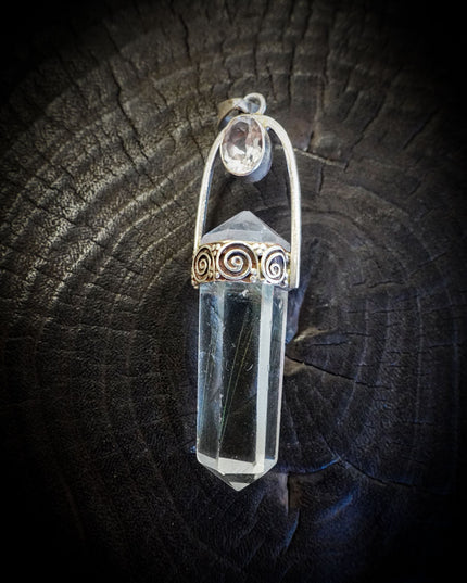 Clear Quartz Sterling Silver Pendant