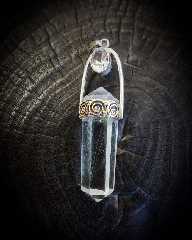 Clear Quartz Sterling Silver Pendant