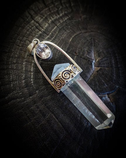 Clear Quartz Sterling Silver Pendant