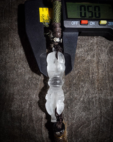 Clear Quartz Four-Pronged Vajra | Tibetan Protective Pendant