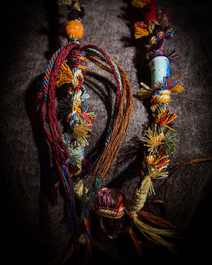 Tibetan Quartz & Clear Quartz Handwoven Necklace