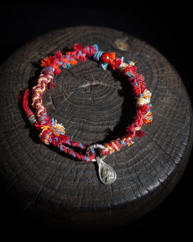 Tibetan Love Bracelet - Handwoven Cotton Wristband with Vibrant Energy