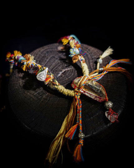 Tibetan Quartz & Clear Quartz Handwoven Necklace